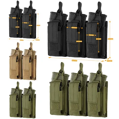 Molle Triple/Double Mag Pouch Carrier Open Top Magazine Bag For Tactical Vest • $13.99