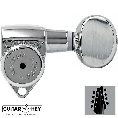 NEW Hipshot 8-String Grip-Lock LOCKING TUNERS Oval Buttons 4x4 Set - CHROME • $119.95