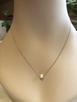 Vintage Esemco 14k Gold 18” Necklace With Single Pearl • $79.99