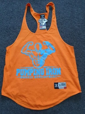 £11.80 • Buy PIMD Orange Workout Gym Vest Fitness King Mens Top Tank Racerback Large 