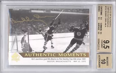 Bobby Orr Bgs 9.5 2012-13 Sp Authentic #152 Limited Autograph Moments Auto Gold • $102.50