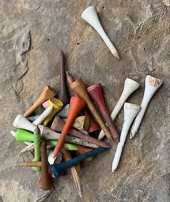 Vintage Wooden Golf Tees. Colored. Okay Condition  • $15