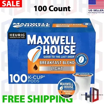 Maxwell House Breakfast Blend Light Roast K-Cup Coffee Pods 100 Ct FREE SHIPPING • $49.85