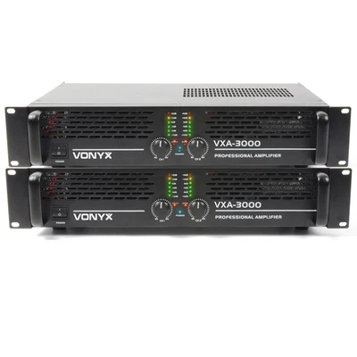 £479 • Buy 2x Vonyx VXA-3000 II Professional Party DJ Amplifiers 19  Rack Mount Amp 3000W