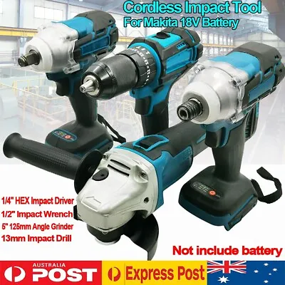 $205.99 • Buy Cordless Impact Wrench Driver Drill Grinder Combo Kit For Makita 18V Battery