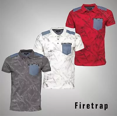 Firetrap Mens Chest Pocket Slim Polo Shirt - Timeless Style - 50% OFF !!! SALE ! • £8.50