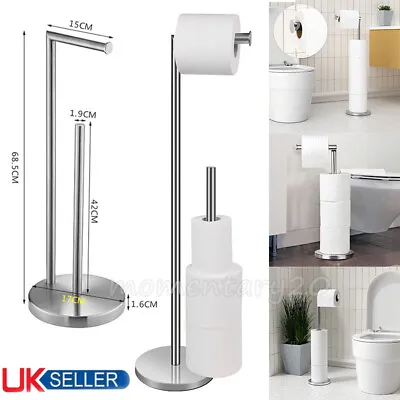 Free Standing Chrome Frame Bathroom Toilet 4 Paper Roll Holder Dispenser Uk • £12.88