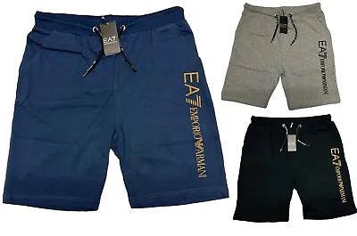 Emporio Armani Ea7 Gorgeous Gold Logo Sweat Shorts • £13.98