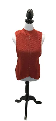 EXPRESS Women's  Sleeveless Mock Turtleneck Small Orange Copper NWT. MSRP $50 • $14.99