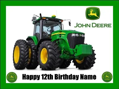 John Deere Tractor Cake Topper Edible Icing Birthday Cake Decorations #02 • $7.14