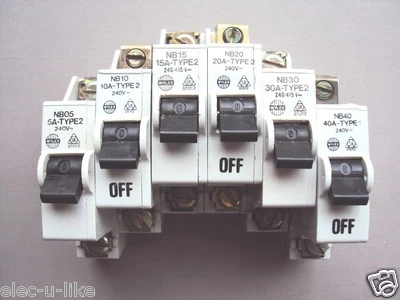 £18.95 • Buy Wylex Nb 5 6 10 15 16 20 30 40 Amp Type 1 2 & B Mcb Trip Circuit Breaker Fuse