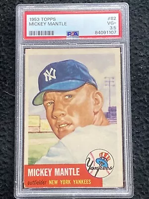 1953 Topps #82 Mickey Mantle PSA 3.5 Stunning Card! Great Color • $5000