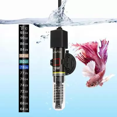 Mini Aquarium Heater 25W Small Fish Tank Heater 25 Watt With Free Thermometer... • $16.17