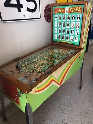 Vintage Original 1957 Williams Mfg. Co. Hi-Hand Poker Pinball Machine RARE! • $595