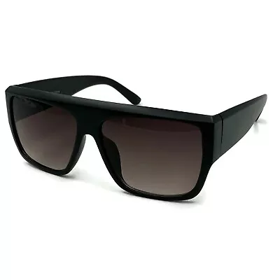 2021 MENS Black Flat Top New Large Motorcycle Style Sunglass OG Sunglasses XL • $10.99