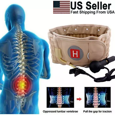 Lumbar Decompression Belt Back Brace Spinal Support Air Traction Extender Dr.Ho • $34.67