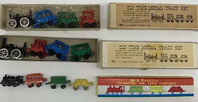 3 Vintage Old Time Metal Train Sets Miniature Small Train Dollhouse Made Japan • $19.95