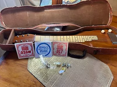 Vtg 1950’s Magnatone Orpheus ? Unmarked Steel Lap Guitar Electric Extra Strings • $225