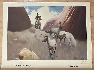 $20.49 • Buy VTG 1950s Santa Fe Railway El Capitan Dining Car Dinner Menu Navajo Poines