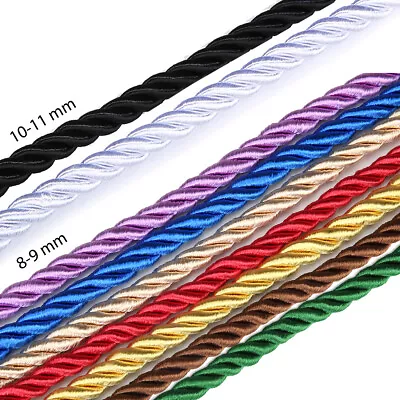 10mmBarley Twist Rope Cord TrimBraidedPipingUpholstery.9 Bright Colours.Neo • $36.29