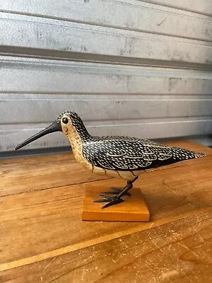 Vintage Carl Forslund Wood Painted Carved Shorebird Michigan Folk Art Decoy • $124.95