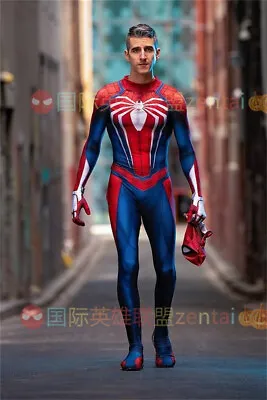 PS4 Spiderman Jumpsuit Spider-man Bodysuit Zentai Tight Cos Costume Adult/Kid • $26.68