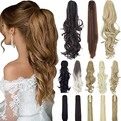 NEW Real Thick Clip In Pony Tail Hair Extensions Claw Clip On Ponytail As Human • $10.24