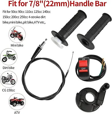  Mini Bike Throttle Assembly - 7/8'' 22Mm Handlebar Throttle Housing With Cable  • $17.99