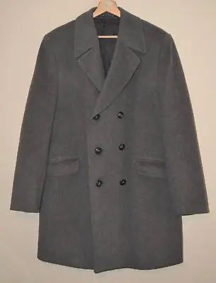 Mens Vintage Grey Dunn & Co Wool Blend Jacket Coat Overcoat Size UK Large • $63.16