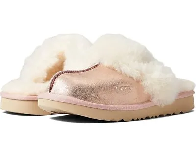 NEW UGG Cozy II Metallic Glitter Genuine Shearling Slipper Kids Rose Gold  • $74.99