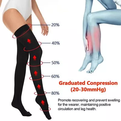 Thigh High Compression Stockings Medical Grade Relief Support Therapeutic Socks • $21.99
