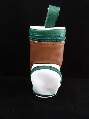  Mini Golf Bag Brown Green White Faux Leather Vintage Golfer Novility  • $16.49