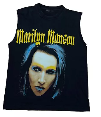 Vintage Marilyn Manson Band Shirt Vest Rare Print Tee Size M • $110