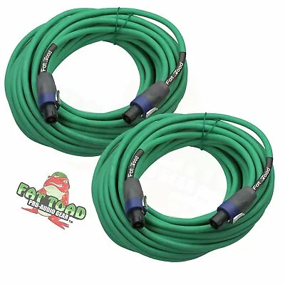 Speakon Cables 50 FT 2 PACK 12 AWG Wires –FAT TOAD Speaker Cords Pro Audio Stage • $43.95