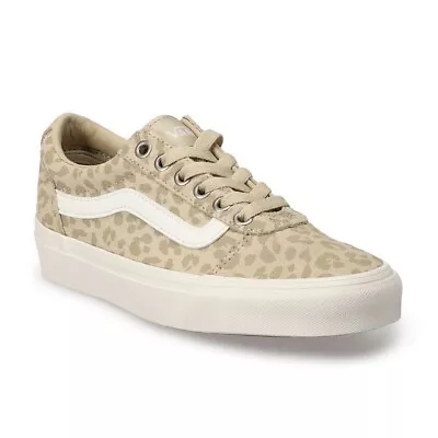 VANS Women's Sneakers  Suede Animal Desert Taupe Size 8.5 Cheetah Leopard • $54.99