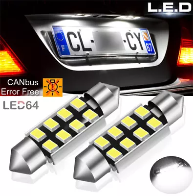 2 Light Bulbs To White LED Lights Of Plate For Mini R50 R52 R53 R55 R56 R57 R60 • £7.37