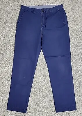 Vintage Y2K J Crew Lightweight Chino Pants 32x32 Navy Blue Urban Slim Flat Front • $9.99