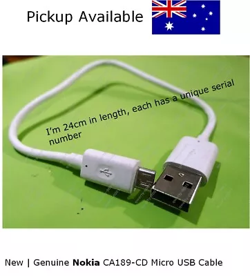 New & Genuine Nokia Short 24cm Micro USB Data Charging Cable: Samsung & Androids • $3.98