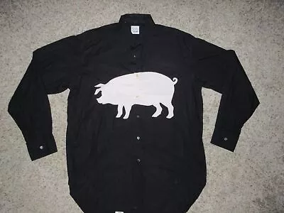 Moschino Cheap & Chic Button Up Pig Shirt Men Sz 16.5 42 Black Long Sleeve Italy • $90.99