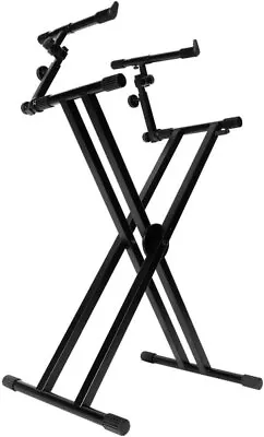 On-Stage KS7292 Double-X Ergo Lok Keyboard Stand With 2nd TierBlack • $216.95