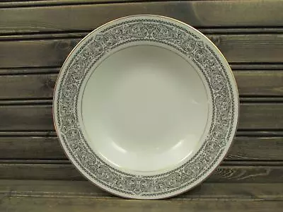 Brindisi By Mikasa Premiere Rim Soup Bowl Black Scrolls On Rim White Background • $4.19