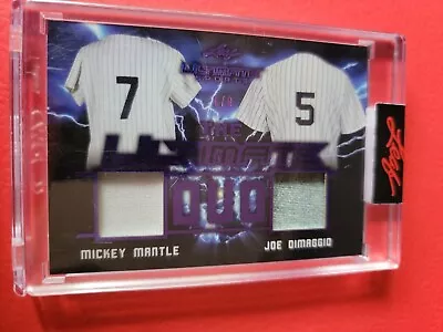 Mickey Mantle & JOE DIMAGGIO GAME USED JERSEY CARD #d1/9 ULTIMATE DUO YANKEES • $299.95