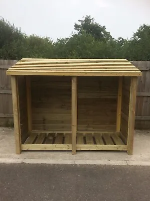 Rugglestone 6ft Wide Outdoor Wooden Log Store - Available With Doors And Shelf • £302.99