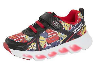 Disney Cars Light Up Trainers Kids Lightning McQueen Flashing Skate Sports Shoes • £19.95