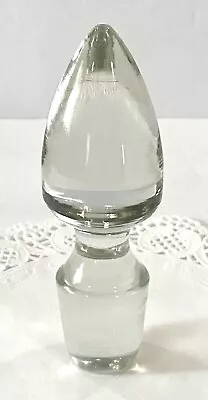 Clear Glass Decanter Stopper Replacement Solid Heavy 4.74” Tall Torpedo Shape • $18.99