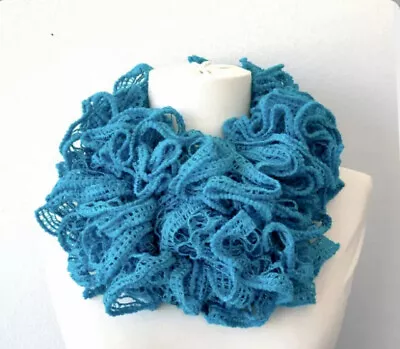 Red Heart Boutique Sashay RUFFLE/Mesh YARN “Turquoise”#1502 One 3.5 Oz Skein • $7.80