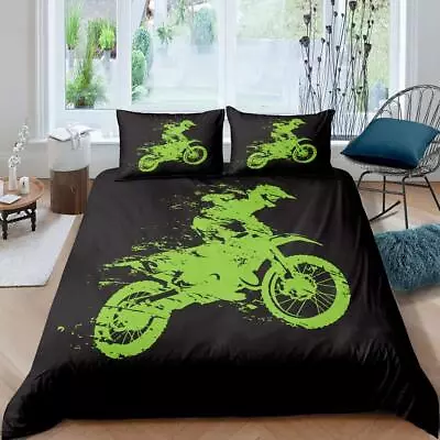 Motocross Rider Bedding Set For Kids Boys Children Extreme Sports Theme Comfo... • $48.74