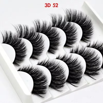 UK 5 Pairs 3D Fake Eyelashes Long Thick Natural False Eye Lashes Set Mink Makeup • £2.99