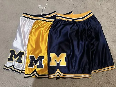 Michigan Wolverines Mens Basketball Shorts Fab Five Set Of Three • $175