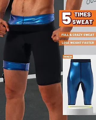 Men's Weight Loss Sauna Hot Sweat Pants Thermal Compression Shaper Workout Gym • $13.29